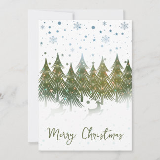 Snowy Forest Reindeer Unieke Kerst Kaart