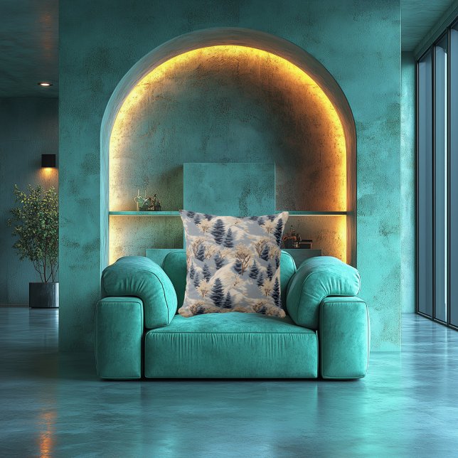 Snowy Forest Scene Kussen - Gezellige Winter Home  (Creator heeft geüpload)