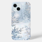 Snowy Forest Serenity Telefoon Case (Achterkant)