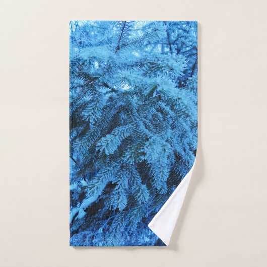 Snowy Forest Spruce Branches Bad Handdoek (Handdoek)