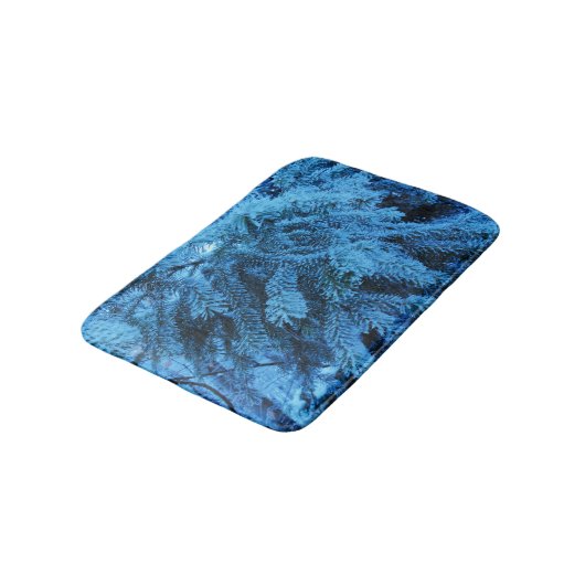 Snowy Forest Spruce Branches Badmat (Gekanteld)