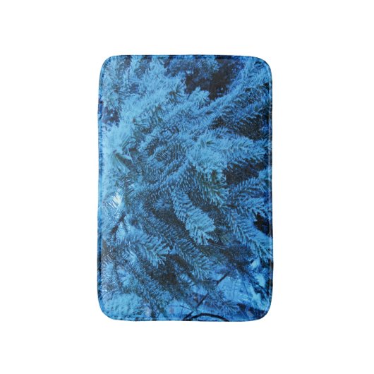 Snowy Forest Spruce Branches Badmat (Voorkant Verticaal)