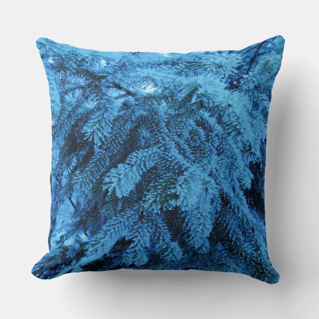 Snowy Forest Spruce Kussen (Voorkant)