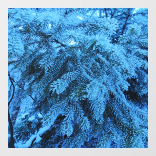 Snowy Forest Spruce Raamsticker (Vel)