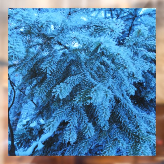 Snowy Forest Spruce Raamsticker (Vel 2)