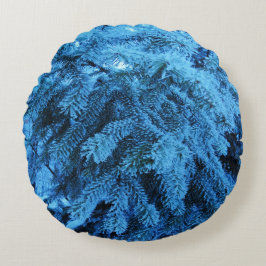 Snowy Forest Spruce Rond Kussen