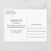 Snowy Forest Verjaardag Zwart Uitnodiging Briefkaa (Achterkant)