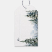 Snowy Forest vrolijk kerstfeest Cadeaulabel (Achterkant)