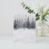 Snowy Forest Waterverf Briefkaart (Staand voorkant)