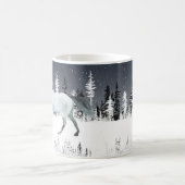 Snowy Forest Wild White Horse Night Sky Koffiemok (Center)