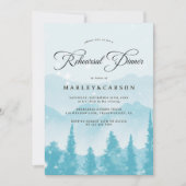 Snowy Forest Winter bruiloft repetitie diner Kaart (Voorkant)