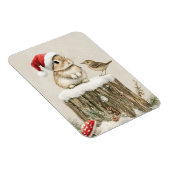 Snowy Forest Winter Woodland Christmas Bunny Bird Magneet (Rechterzijde)