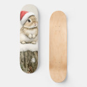 Snowy Forest Winter Woodland Christmas Bunny Bird  Persoonlijk Skateboard (Voorkant)