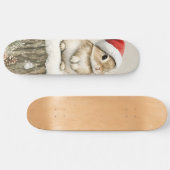 Snowy Forest Winter Woodland Christmas Bunny Bird  Persoonlijk Skateboard (Horizontaal)