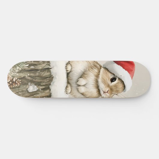 Snowy Forest Winter Woodland Christmas Bunny Bird  Persoonlijk Skateboard (Horizontaal)