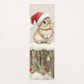 Snowy Forest Winter Woodland Christmas Bunny Bird  Yogamat (Voorkant)