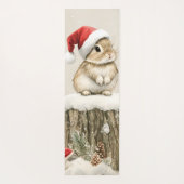 Snowy Forest Winter Woodland Christmas Bunny Bird  Yogamat (Achterkant)