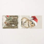 Snowy Forest Winter Woodland Christmas Bunny Bird  Yogamat (Voorkant (horizontaal))