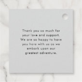 Snowy Forest Woodland Winter Weddenschap Bedankjes Labels (Achterkant)