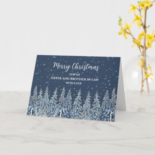 Snowy Forest Zuster en Broer in de Wet Kerstmis Kaart (Gele Bloem)