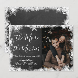 Snowy-fotokerstkaarten Zwangerschap Aankondiging