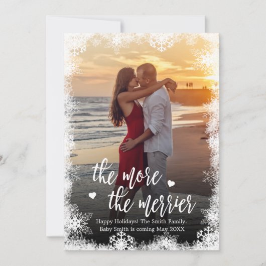 Snowy-fotokerstkaarten Zwangerschap Aankondiging (Voorkant)
