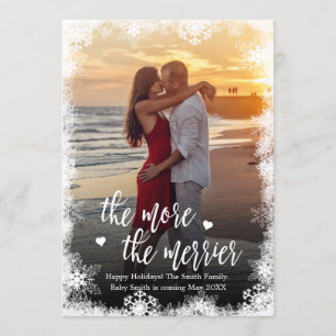 Snowy-fotokerstkaarten Zwangerschap Aankondiging