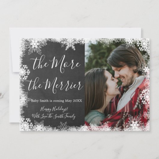 Snowy-fotokerstkaarten Zwangerschap Aankondiging (Voorkant)