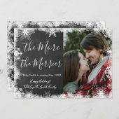 Snowy-fotokerstkaarten Zwangerschap Aankondiging (Voorkant / Achterkant)