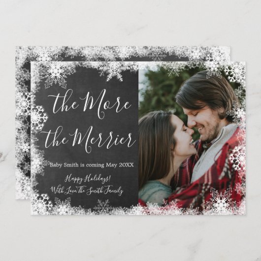 Snowy-fotokerstkaarten Zwangerschap Aankondiging (Voorkant / Achterkant)