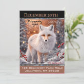 Snowy Fox op de Run Jaarlijks Kerstfeest Kaart (Staand voorkant)