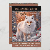 Snowy Fox op de Run Jaarlijks Kerstfeest Kaart (Voorkant / Achterkant)