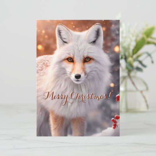 Snowy Fox op de Run Kerstmis (Staand voorkant)