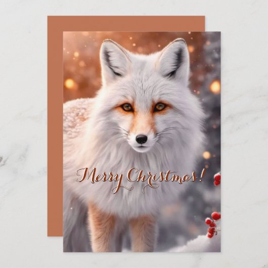 Snowy Fox op de Run Kerstmis (Voorkant / Achterkant)