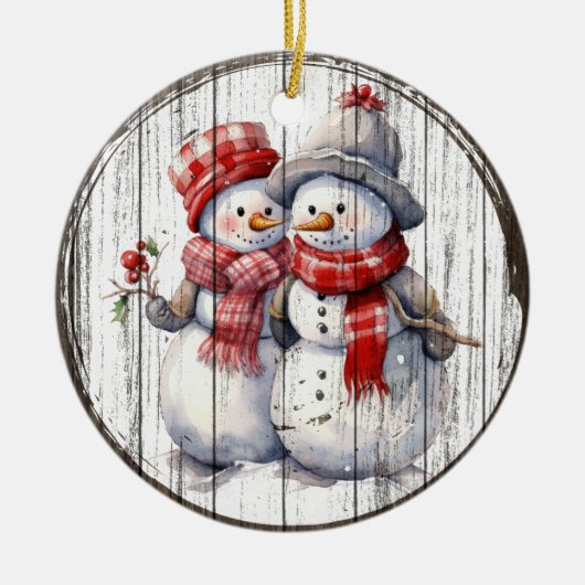 Snowy Friends - Christmas Snowmen Ornament (Voorkant)