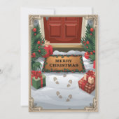  Snowy Front Porch Kerstgroeten Feestdagenkaart (Voorkant)