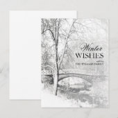 Snowy Garfield Park in zwart-wit Briefkaart (Voorkant / Achterkant)