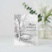 Snowy Garfield Park in zwart-wit Briefkaart (Staand voorkant)