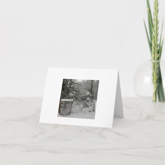 Snowy gate winter greeting card bedankkaart (Voorkant)