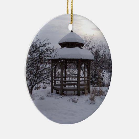 Snowy Gazebos Keramisch Ornament (Rechts)
