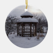 Snowy Gazebos Keramisch Ornament (Voorkant)