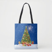 Snowy Gingerbread Kinder kerstboom Tote Bag (Voorkant)