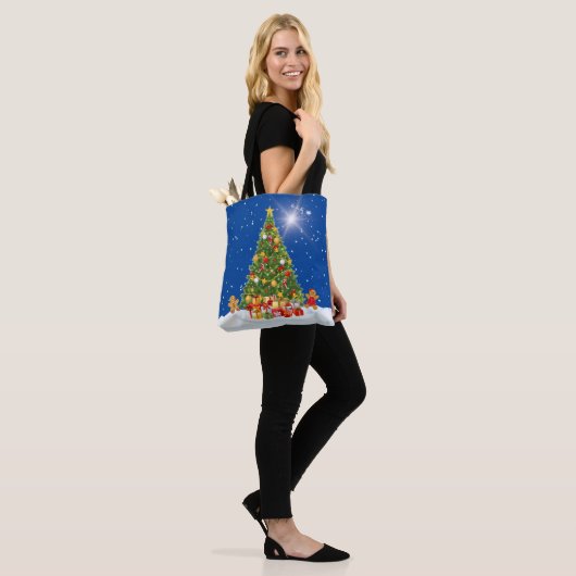 Snowy Gingerbread Kinder kerstboom Tote Bag (Op model)