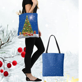 Snowy Gingerbread Kinder kerstboom Tote Bag
