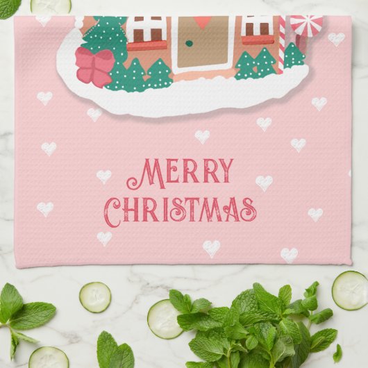 Snowy Gingerbrood House Theedoek (Gevouwen)