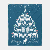 Snowy Goat Kerstboom Vrolijk Kerstfeest Fleece Deken (Voorkant)