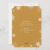 Snowy Gold Fotobehang Vrolijk Kerstfeest Feestdagenkaart (Achterkant)