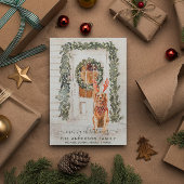 Snowy Golden Retriever Holiday Waterverf Feestdagenkaart