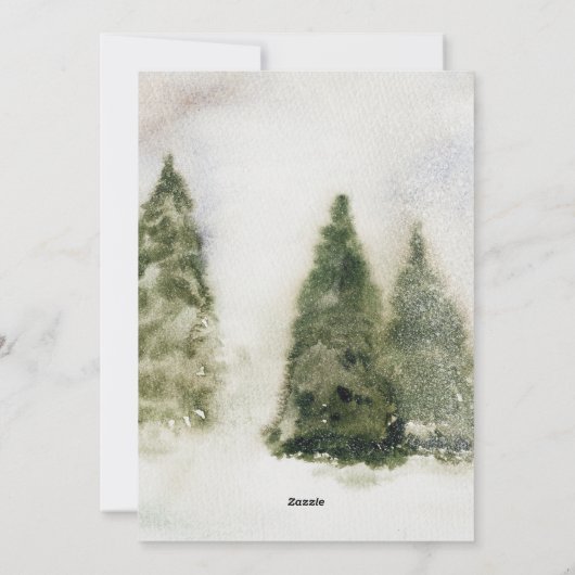 Snowy  Golden Retriever Holiday Waterverf Feestdagenkaart (Achterkant)