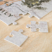 Snowy Golden Retriever Holiday Waterverf Legpuzzel (Zijkant)